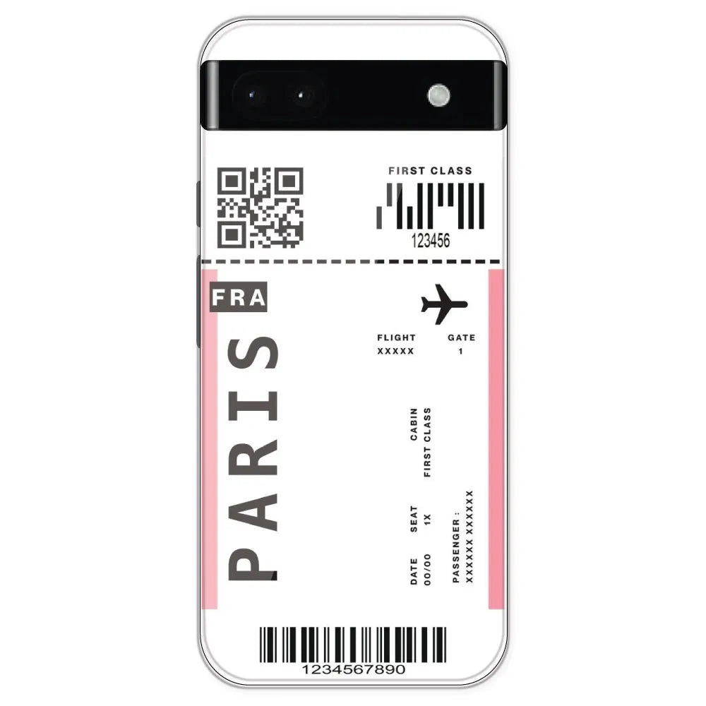 Paris Ticket - Clear Printed Silicone Case For Google Pixel 6A