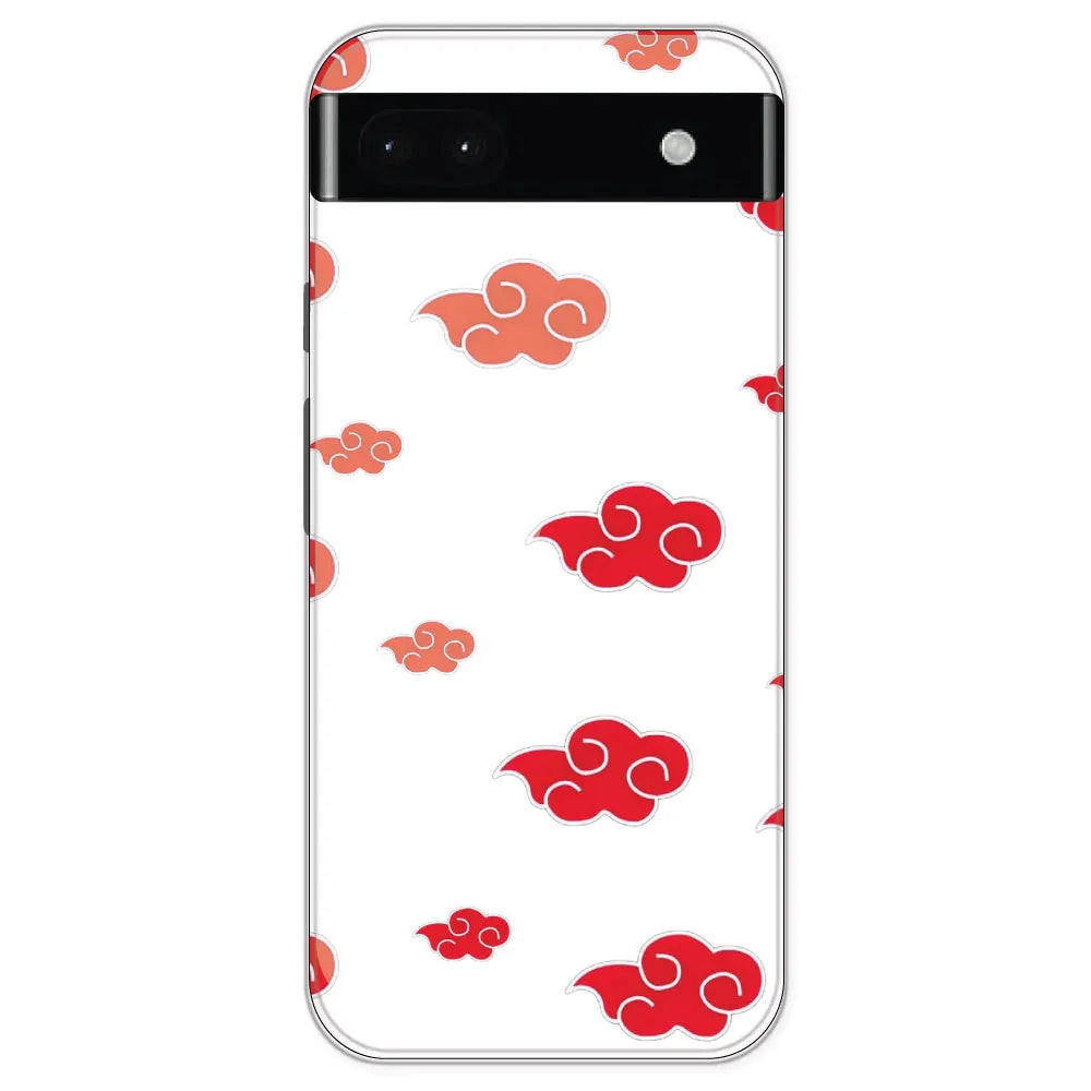 Red Clouds - Clear Printed Silicone Case For Google Pixel 6A