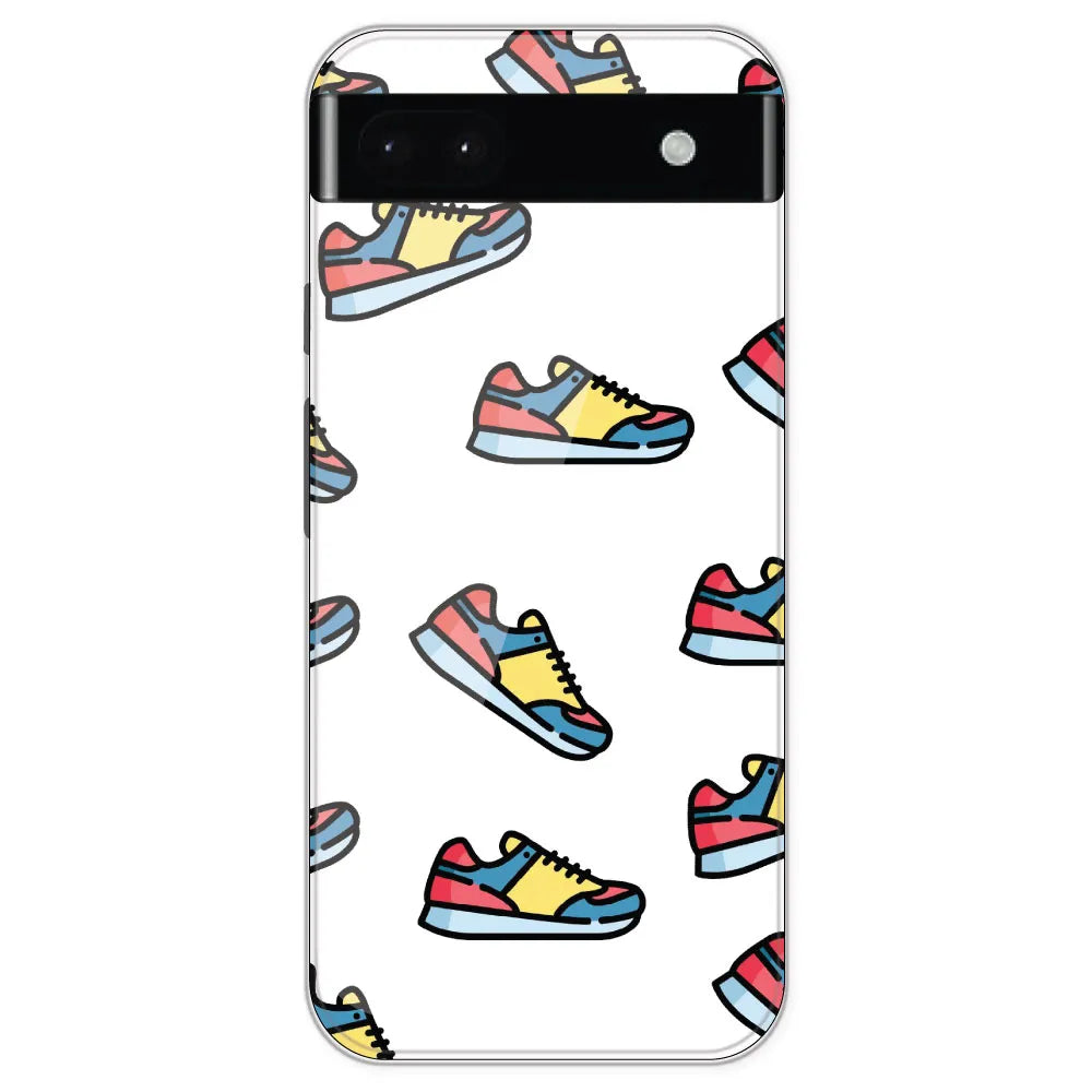Sneakers - Clear Printed Silicone Case For Google Pixel 6A