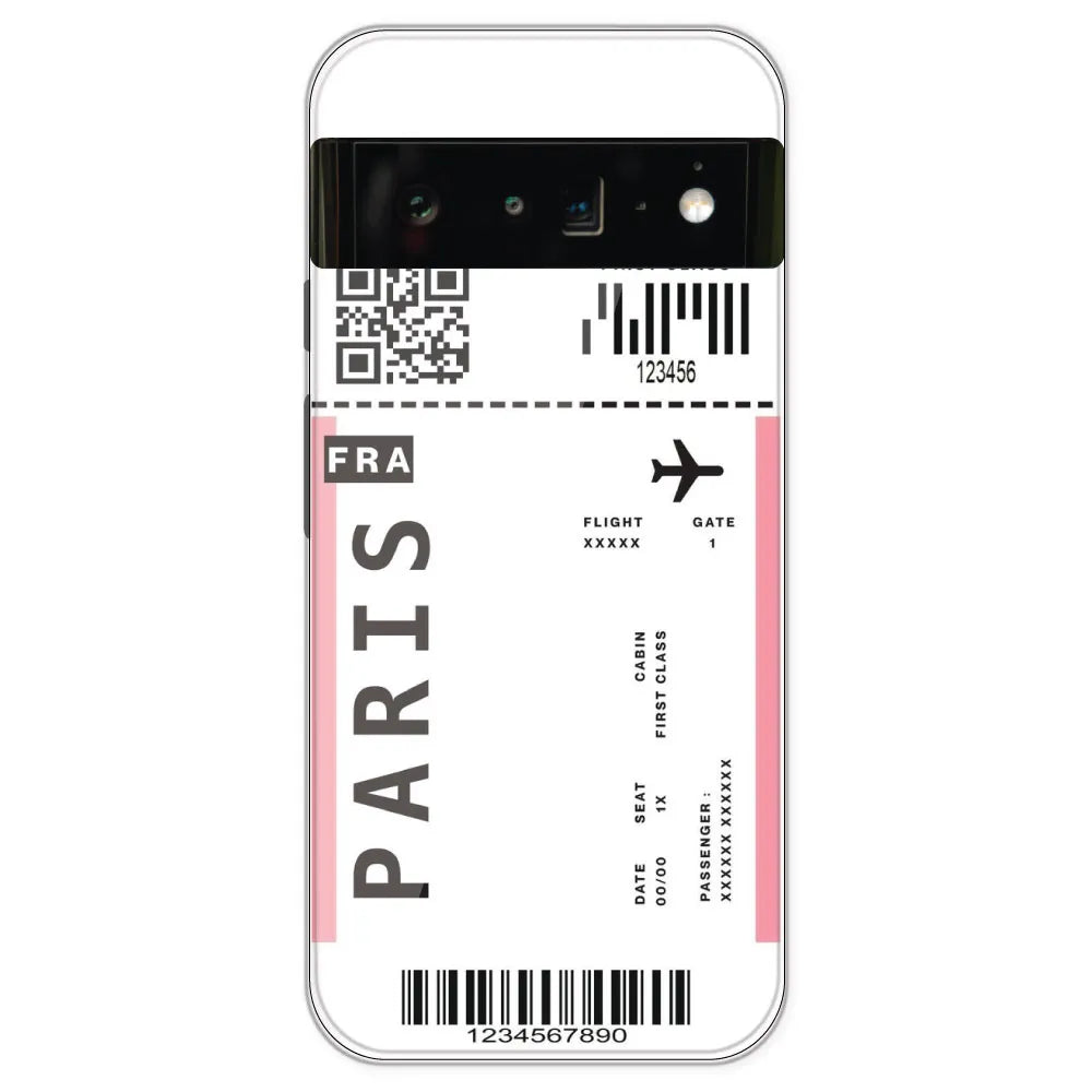 Paris Ticket - Clear Printed Silicone Case For Google Pixel 6 Pro