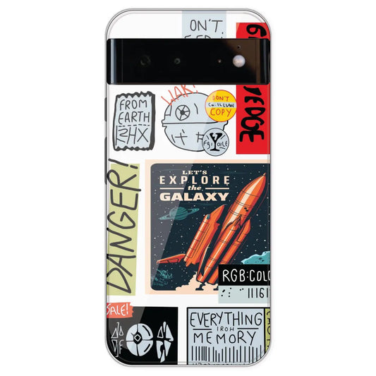 Galaxy - Clear Printed Silicone Case For Google Pixel 6