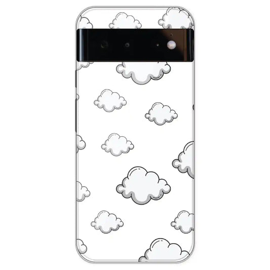 Clouds - Clear Printed Silicone Case For Google Models Pixel 6