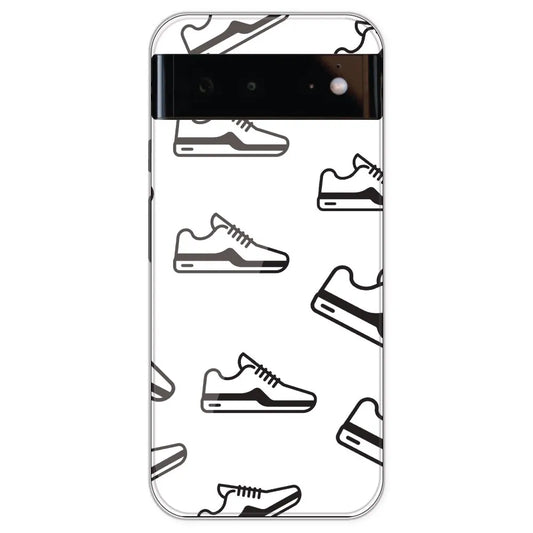 Black Sneakers - Clear Printed Silicone Case For Google Pixel 6