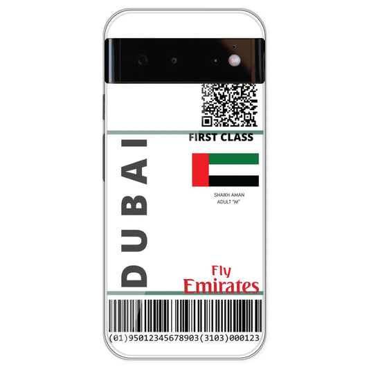 Dubai Ticket - Clear Printed Silicone Case For Google Pixel 6