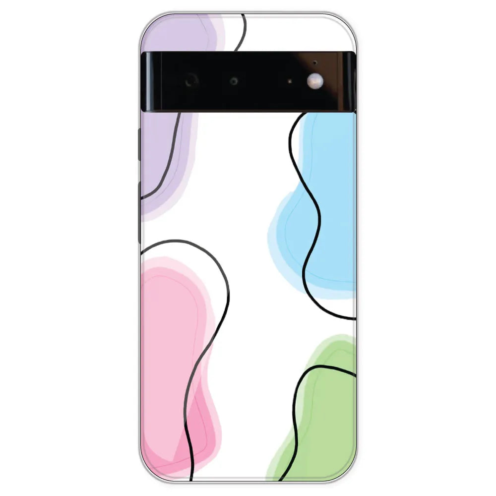 Rainbow Cow Print - Clear Printed Silicone Case For Google Pixel 6