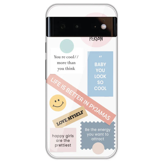 Be Happy - Clear Printed Silicone Case For Google Pixel 6