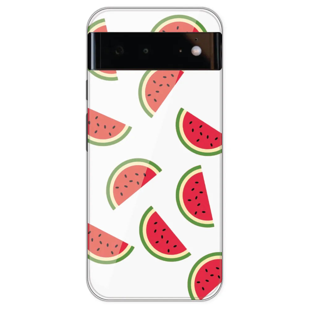 Watermelons - Clear Printed Silicone Case For Google Pixel 6