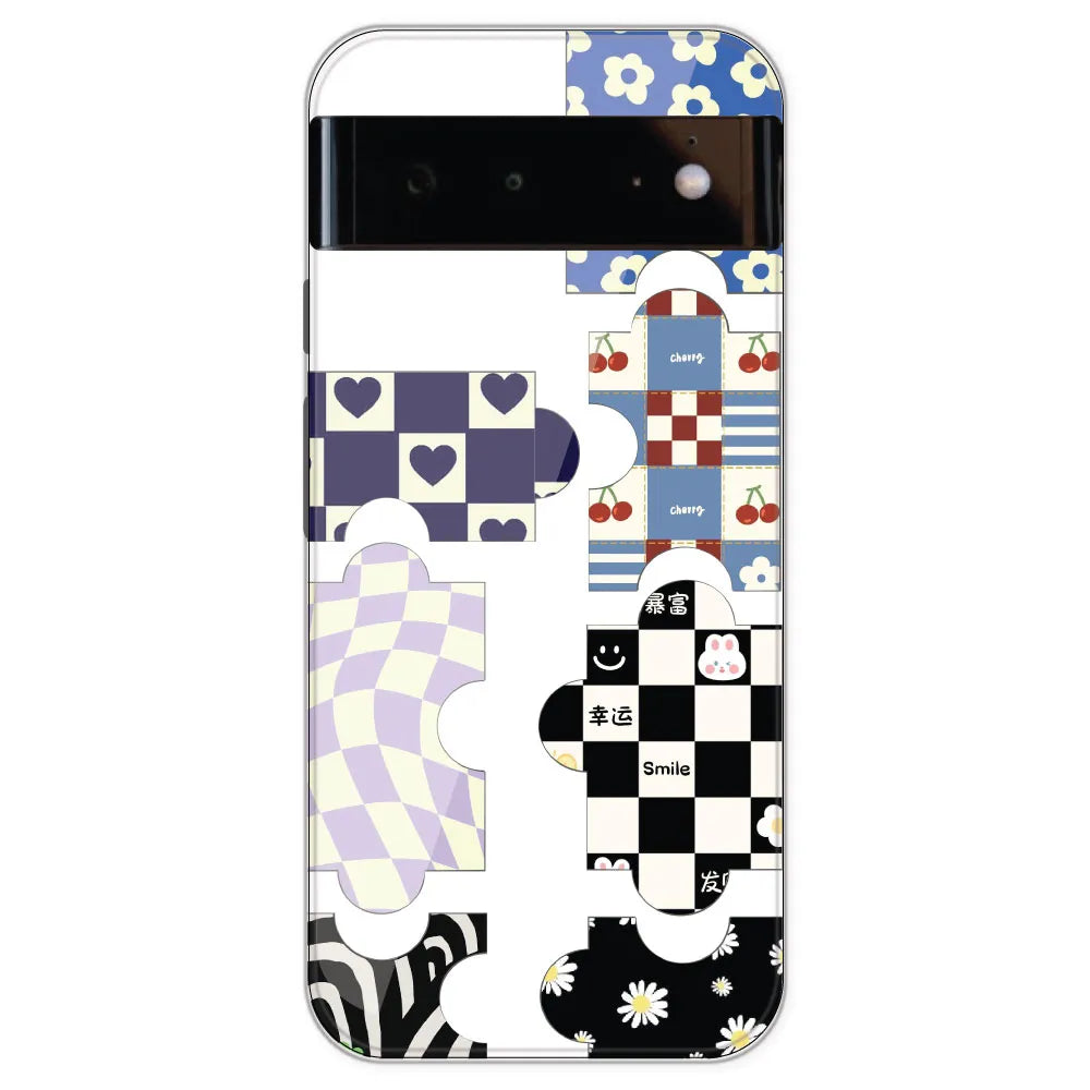 Aesthetic Puzzle - Clear Printed Silicone Case For Google Pixel 6