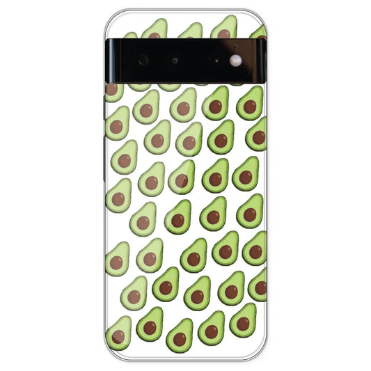Avocado - Clear Printed Silicone Case For Google Pixel 6