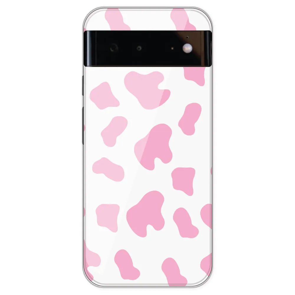 Pink Cow Print - Clear Printed Silicone Case For Google Pixel 6