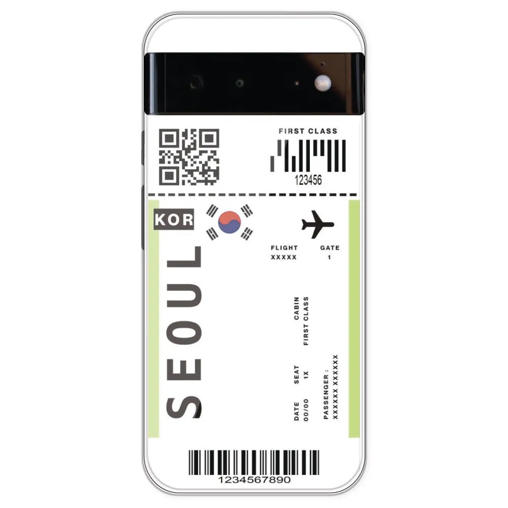 Seoul Ticket - Clear Printed Silicone Case For Google Pixel 6