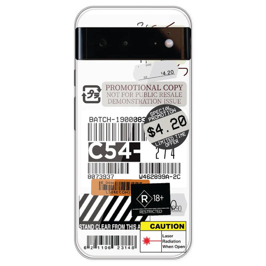 Labels - Clear Printed Silicone Case For Google Pixel 6