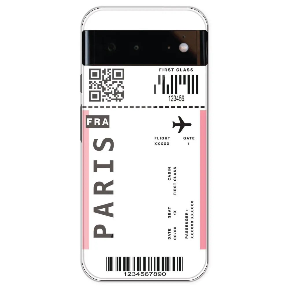 Paris Ticket - Clear Printed Silicone Case For Google Pixel 6