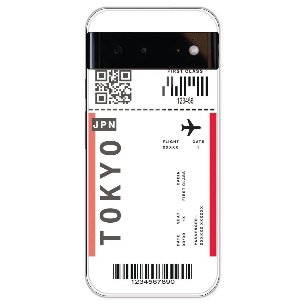 Tokyo Ticket - Clear Printed Silicone Case For Google Pixel 6