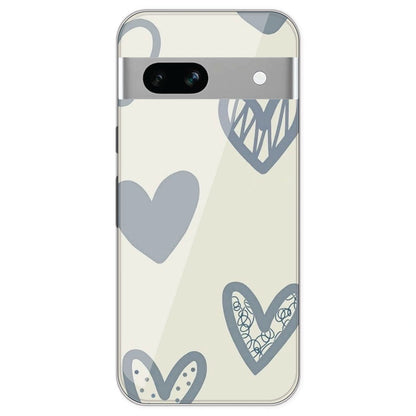 Light Blue Hearts - Printed Silicone Case For Google Pixel 7A