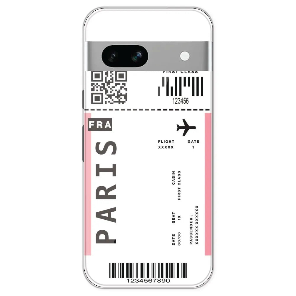 Paris Ticket - Clear Printed Silicone Case For Google Pixel 7A