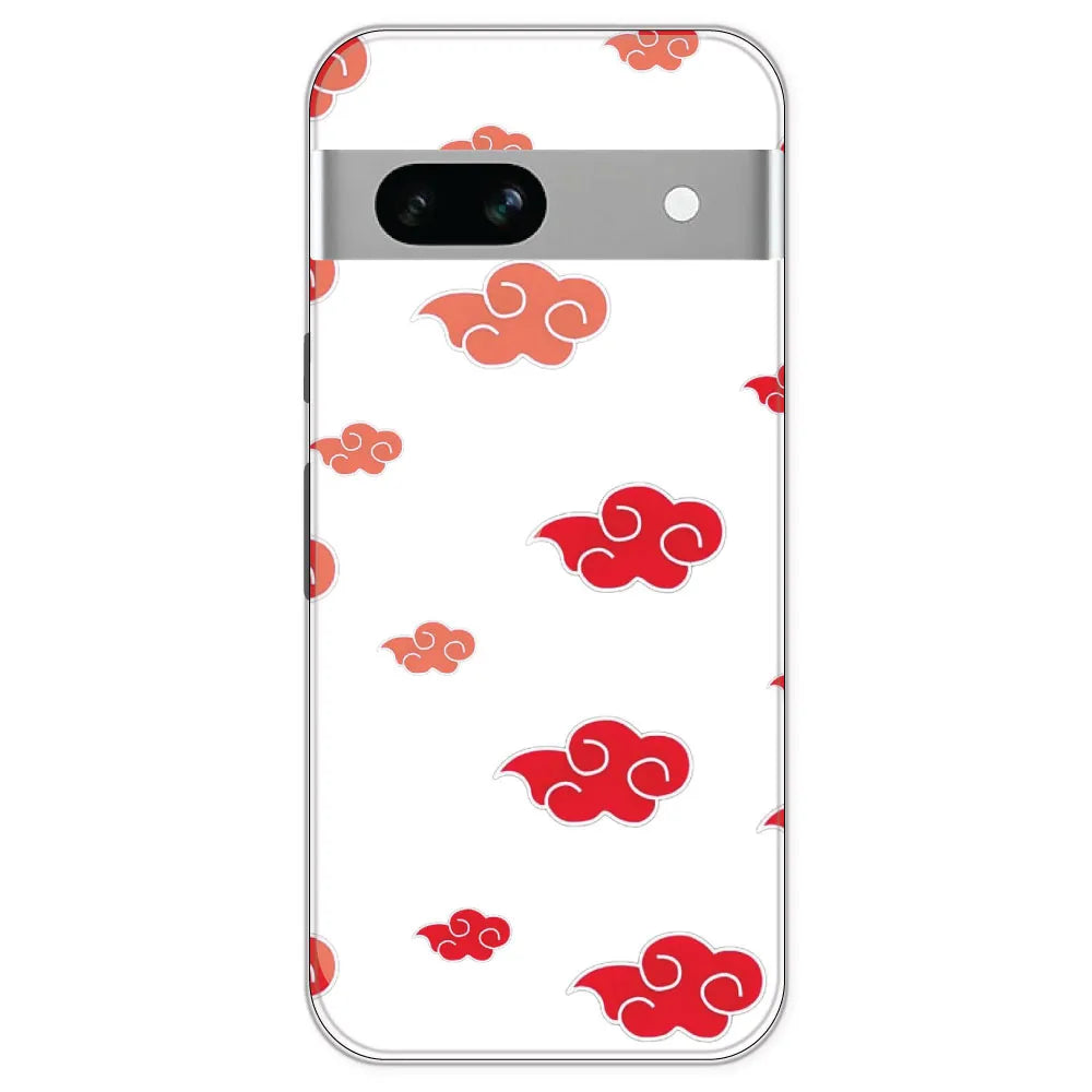 Red Clouds - Clear Printed Silicone Case For Google Pixel 7A