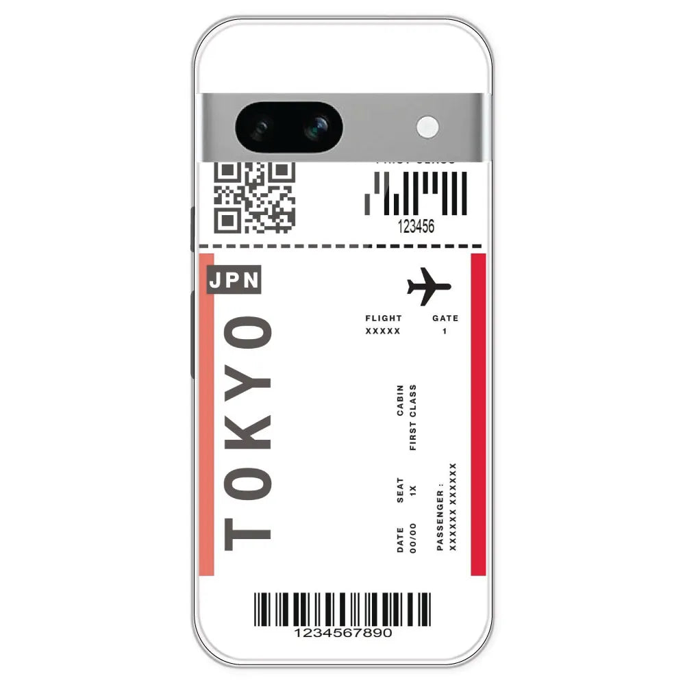 Tokyo Ticket - Clear Printed Silicone Case For Google Pixel 7A