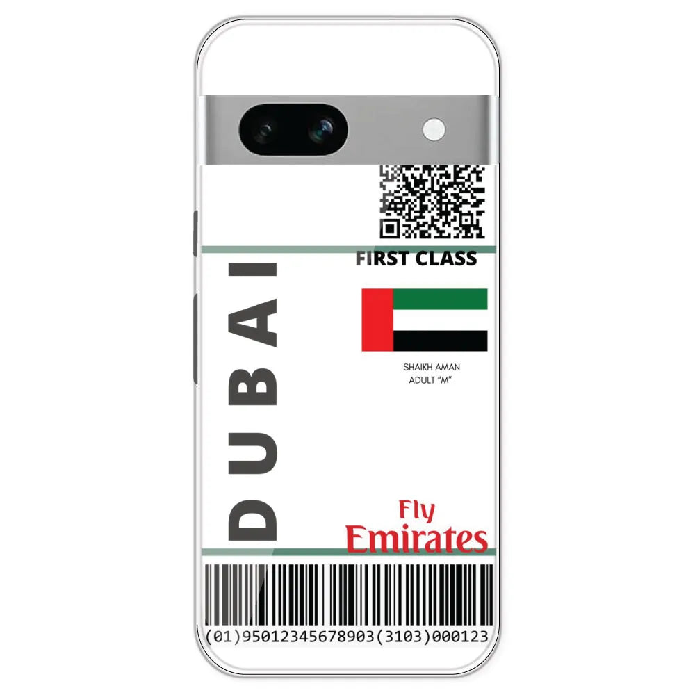 Dubai Ticket - Clear Printed Silicone Case For Google Pixel 7A