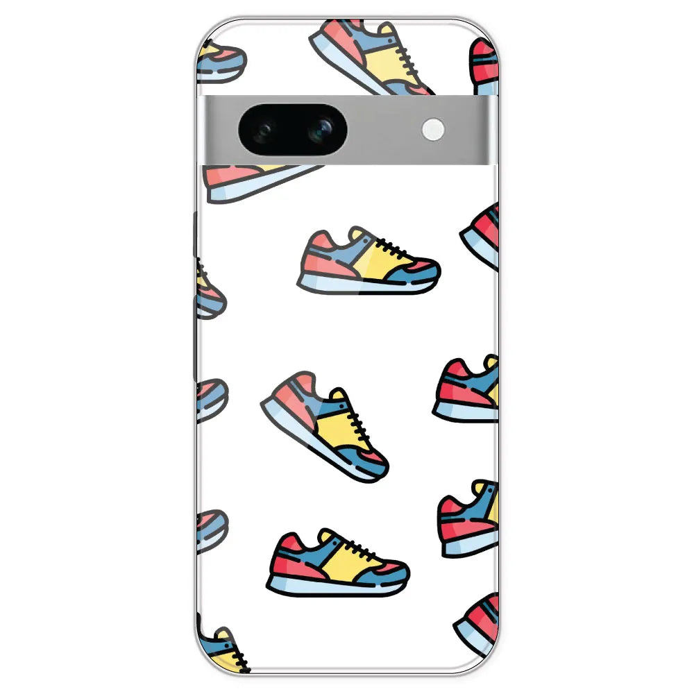 Sneakers - Clear Printed Silicone Case For Google Pixel 7A