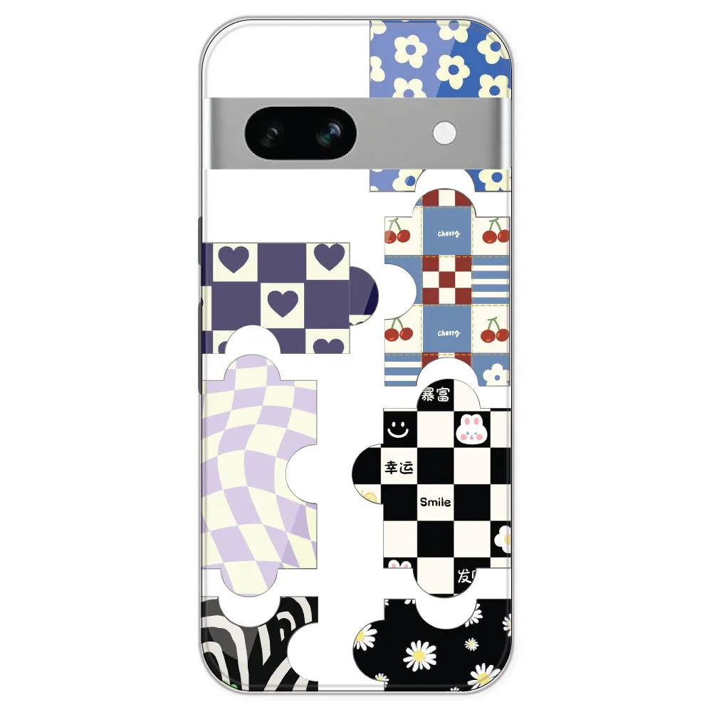 Aesthetic Puzzle - Clear Printed Silicone Case For Google Pixel 7A