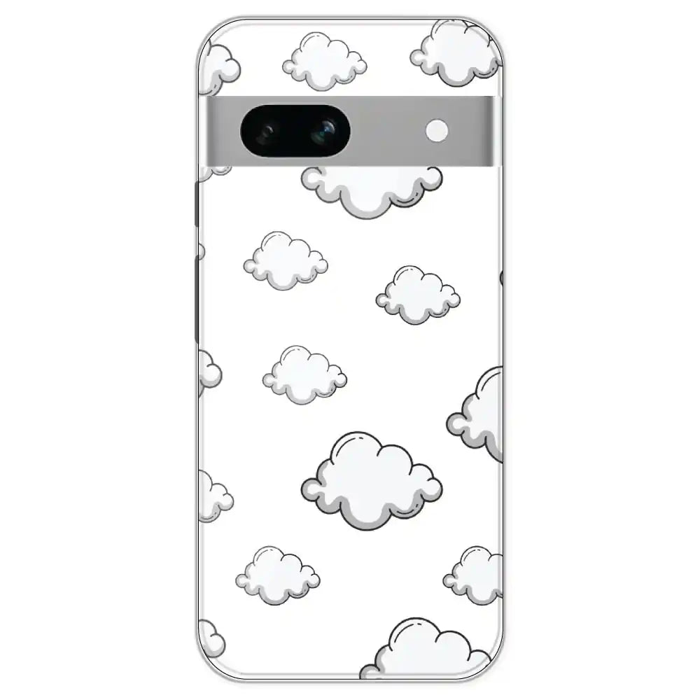 Clouds - Clear Printed Silicone Case For Google Models Pixel 7A