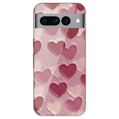 Pastel Hearts Love - Printed Silicone Case For Google Pixel 7 Pro