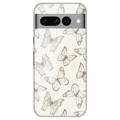White Butterflies - Printed Silicone Case For Google Pixel 7 Pro