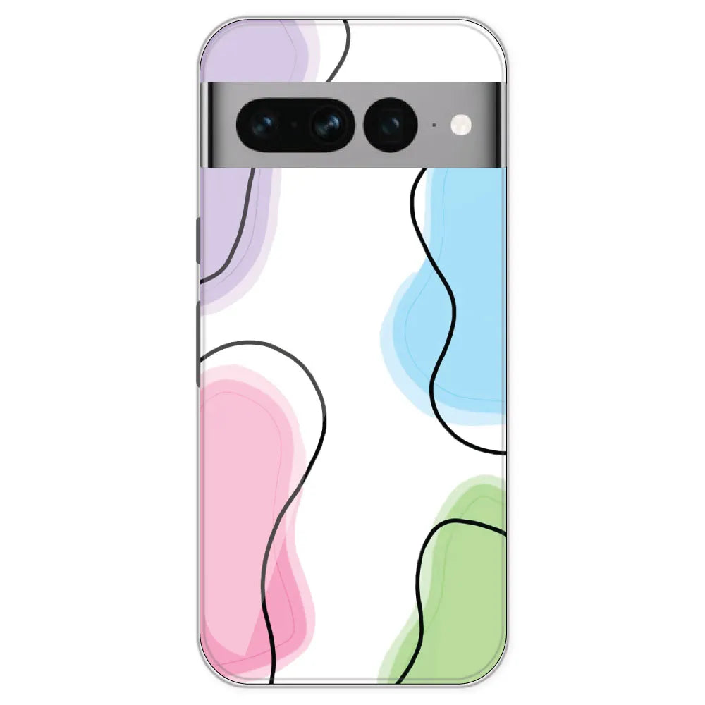 Rainbow Cow Print - Clear Printed Silicone Case For Google Pixel 7 Pro