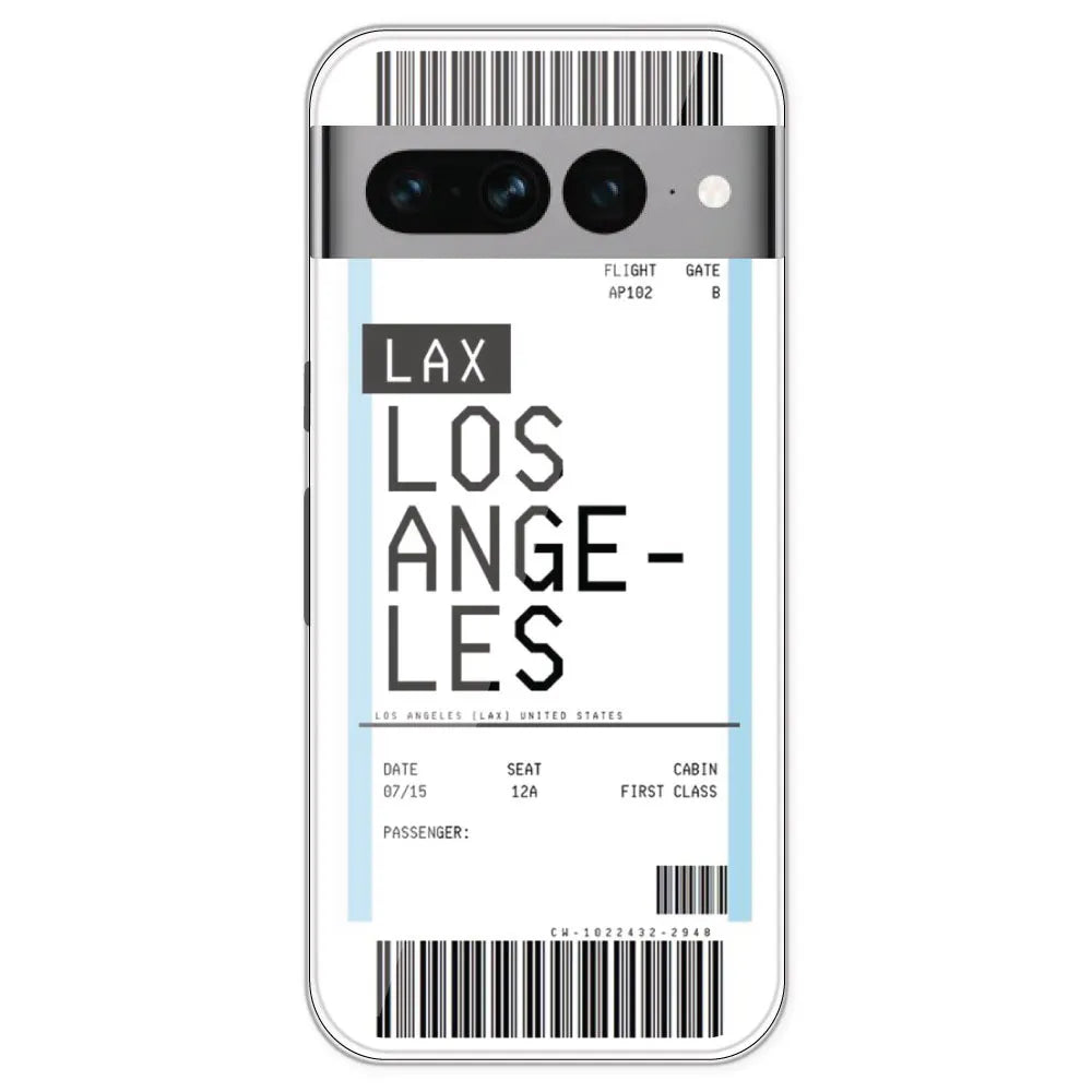 Los Angeles Ticket - Clear Printed Silicone Case For Google Pixel 7 Pro