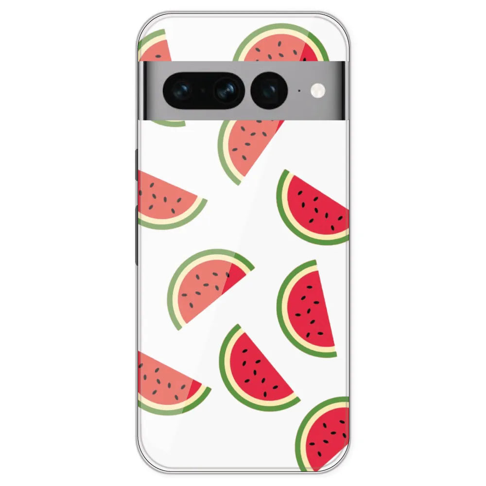 Watermelons - Clear Printed Silicone Case For Google Pixel 7 Pro