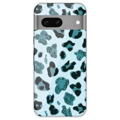 Blue Leopard Glitter Print - Printed Silicone Case For Google Pixel 7