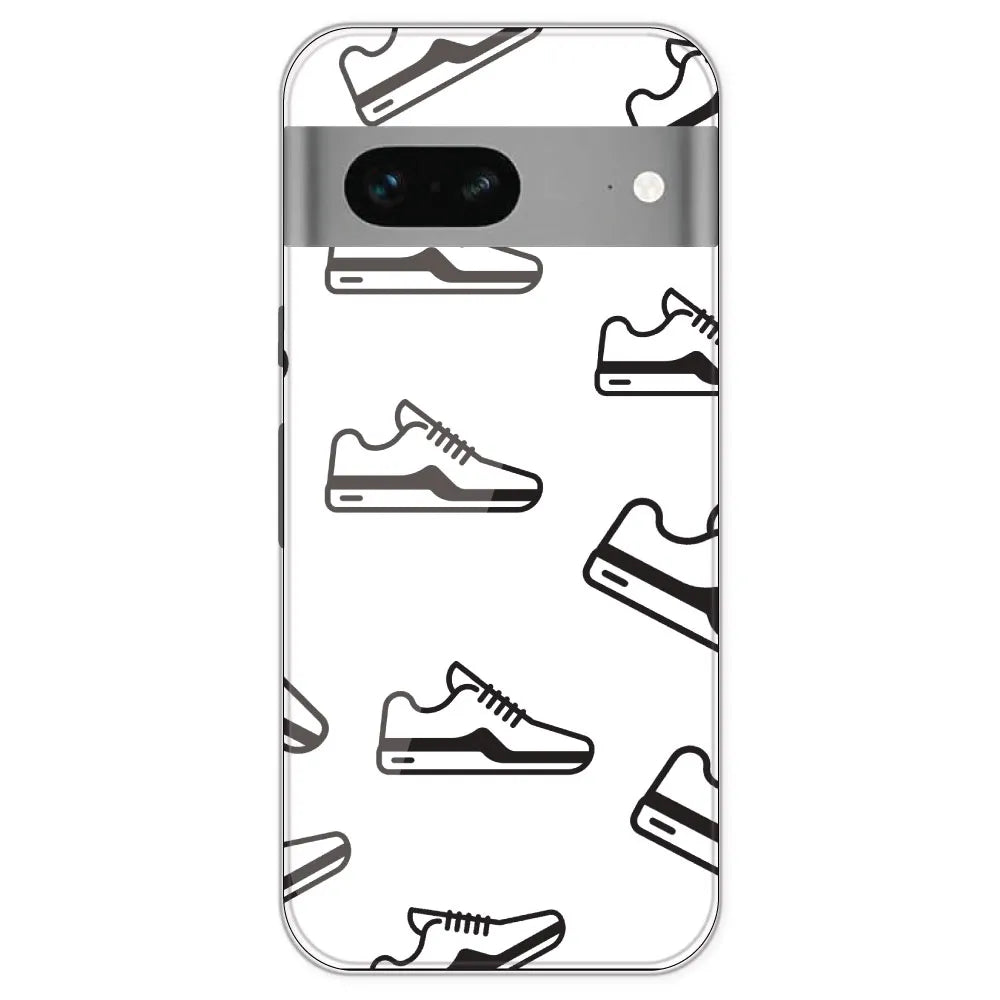 Black Sneakers - Clear Printed Silicone Case For Google Pixel 7