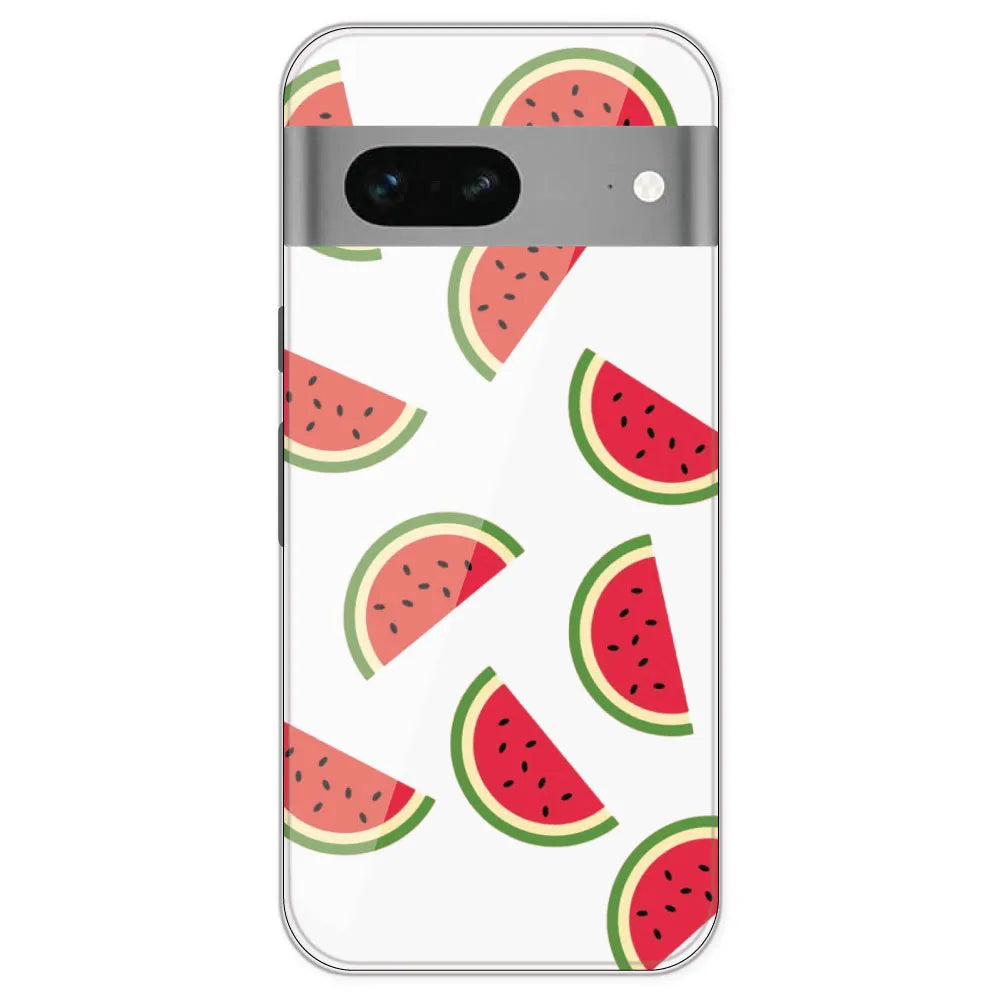 Watermelons - Clear Printed Silicone Case For Google Pixel 7