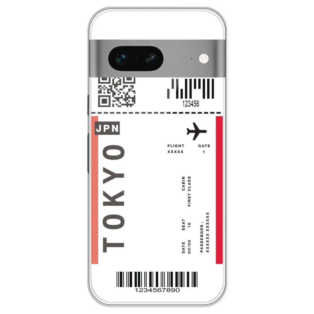 Tokyo Ticket - Clear Printed Silicone Case For Google Pixel 7