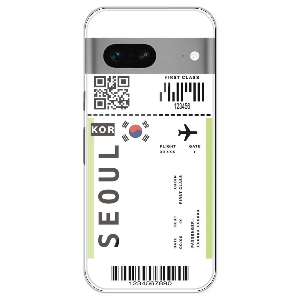 Seoul Ticket - Clear Printed Silicone Case For Google Pixel 7