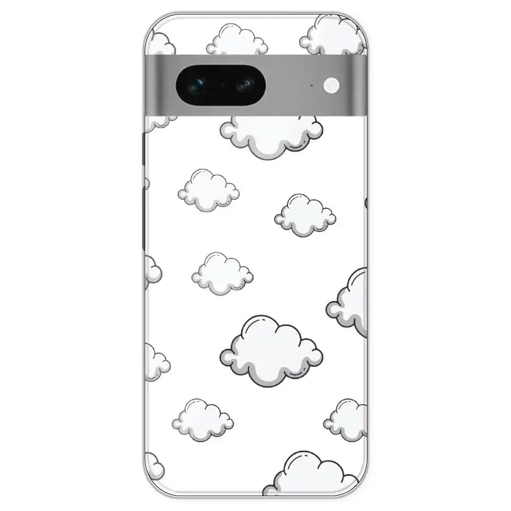 Clouds - Clear Printed Silicone Case For Google Models Pixel 7