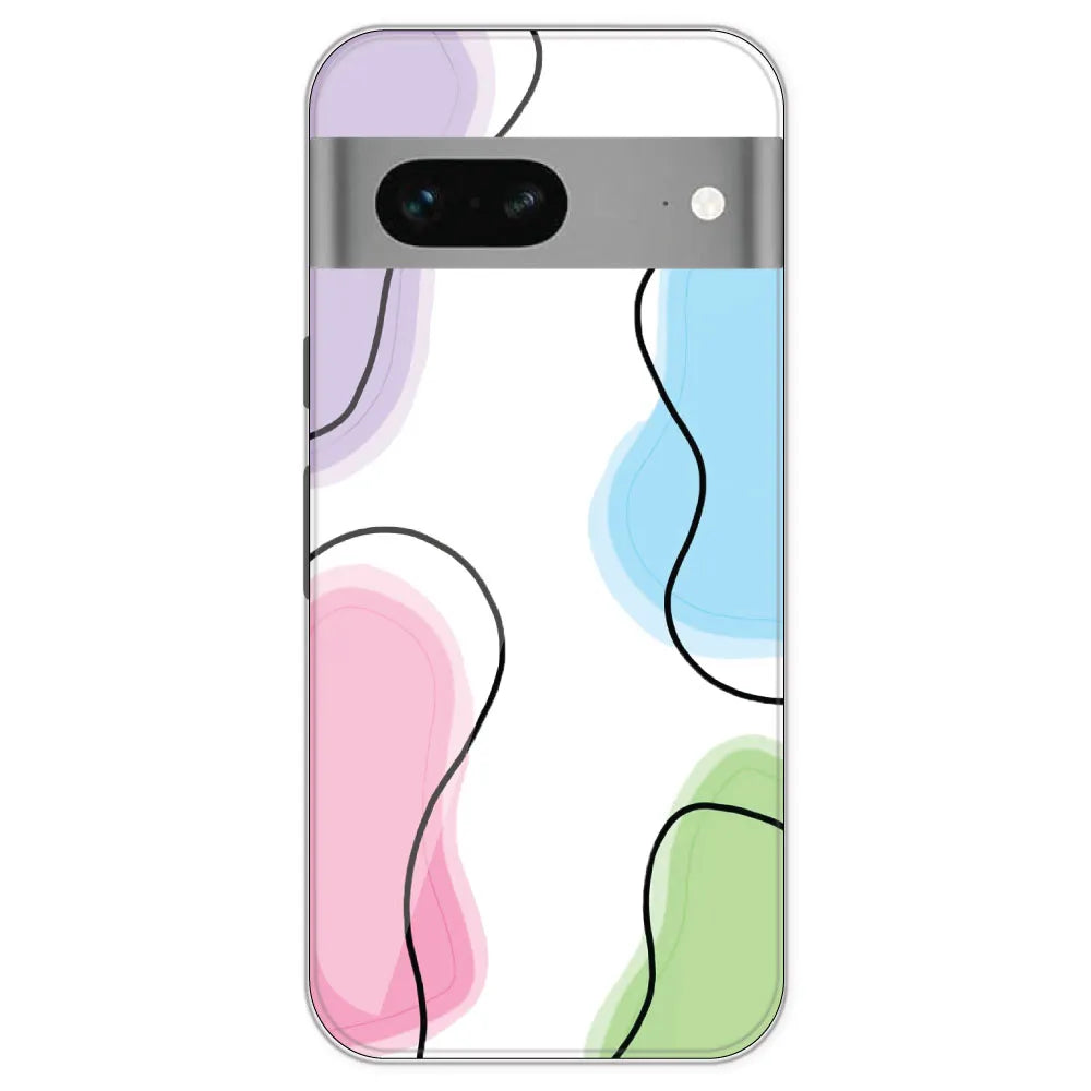 Rainbow Cow Print - Clear Printed Silicone Case For Google Pixel 7