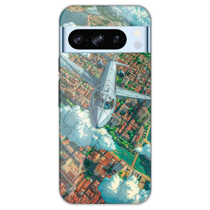 Flying Over City - Printed Silicone Case For Google Pixel 8 Pro