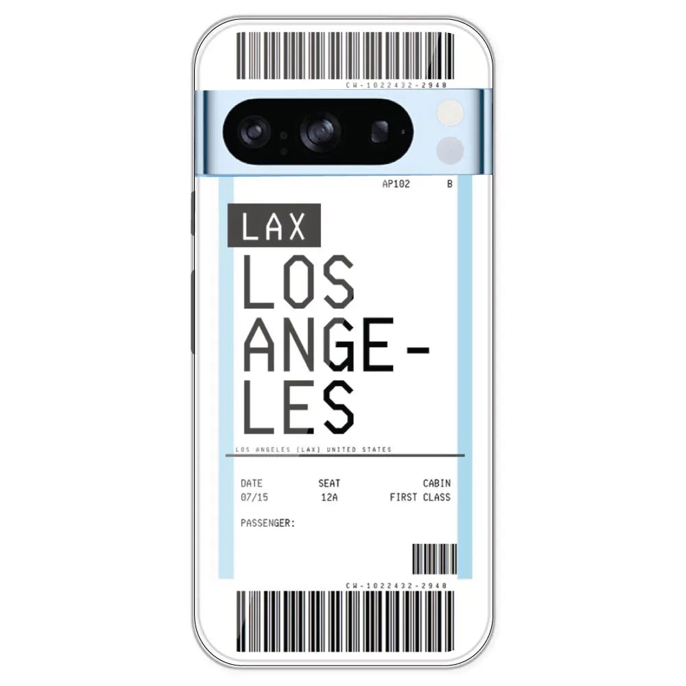 Los Angeles Ticket - Clear Printed Silicone Case For Google Pixel 8 Pro