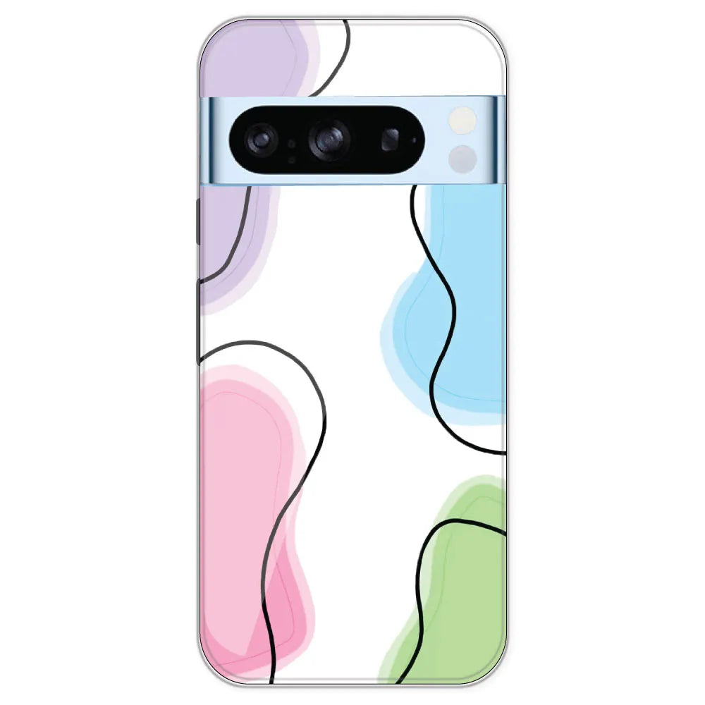 Rainbow Cow Print - Clear Printed Silicone Case For Google Pixel 8 Pro
