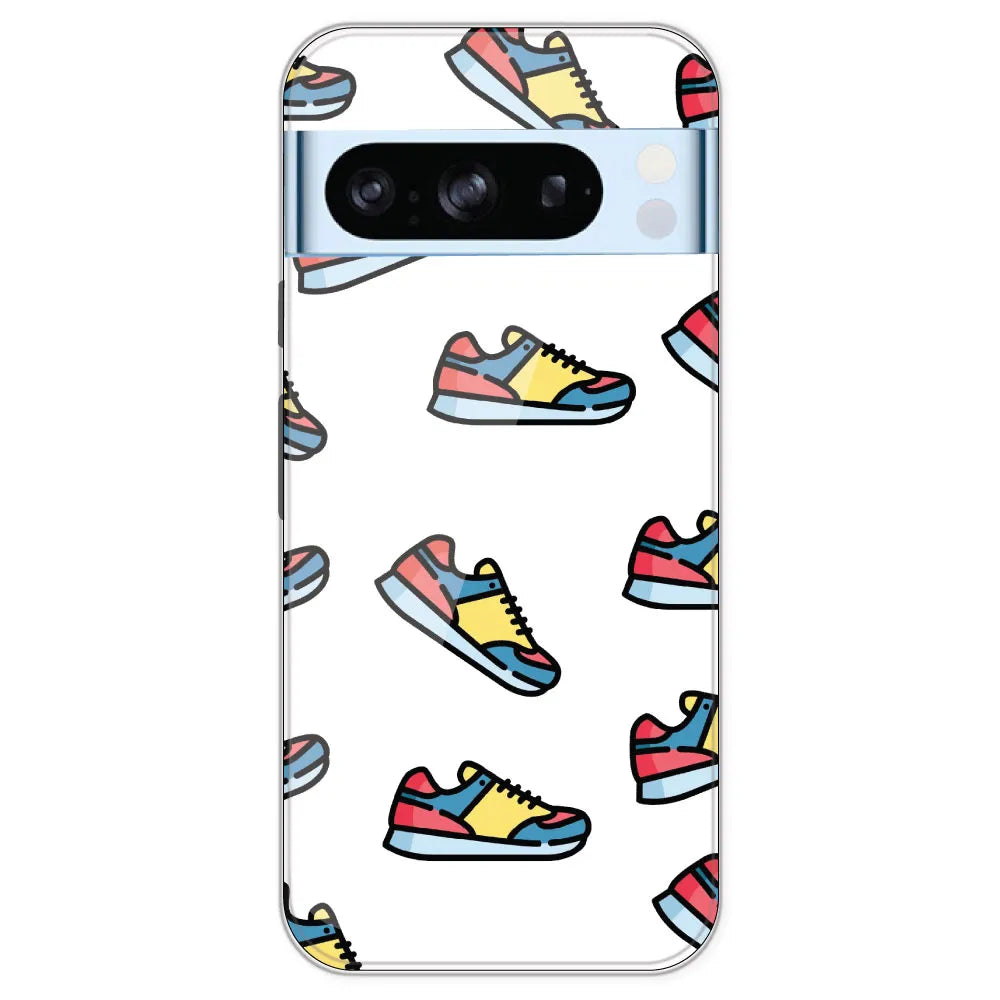 Sneakers - Clear Printed Silicone Case For Google Pixel 8 Pro