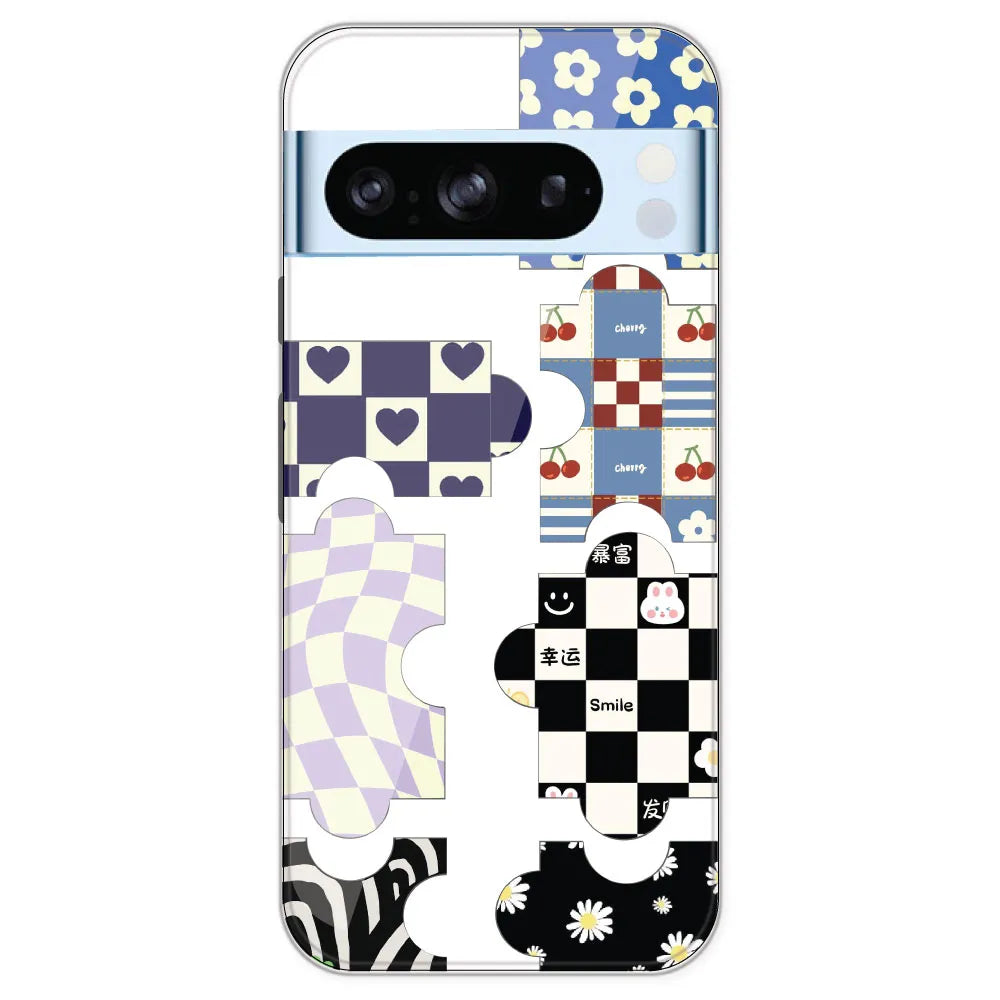 Aesthetic Puzzle - Clear Printed Silicone Case For Google Pixel 8 Pro