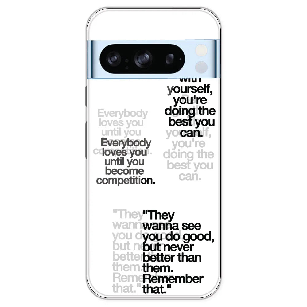 Motivational Quotes - Clear Printed Silicone Case For Google Pixel 8 Pro