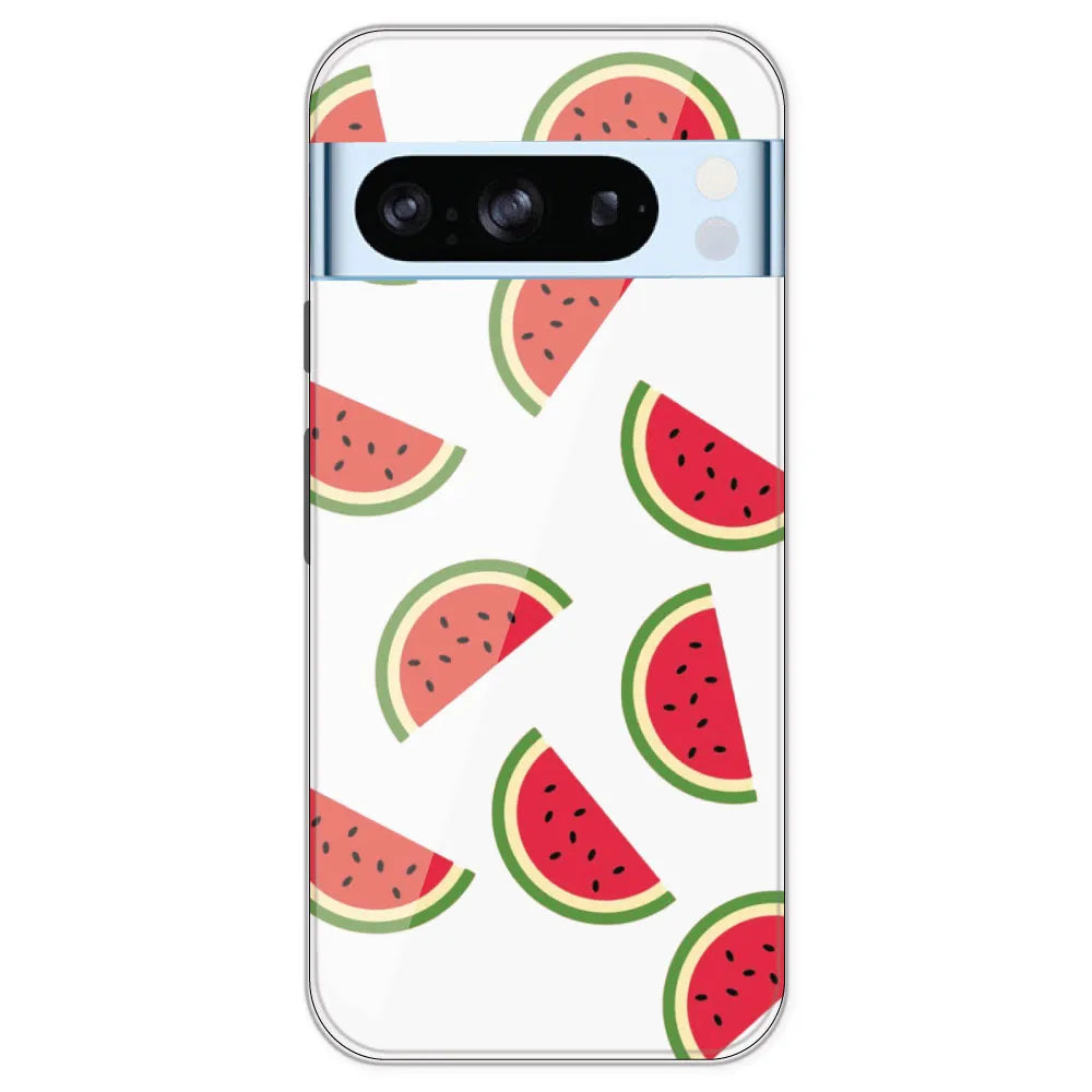 Watermelons - Clear Printed Silicone Case For Google Pixel 8 Pro
