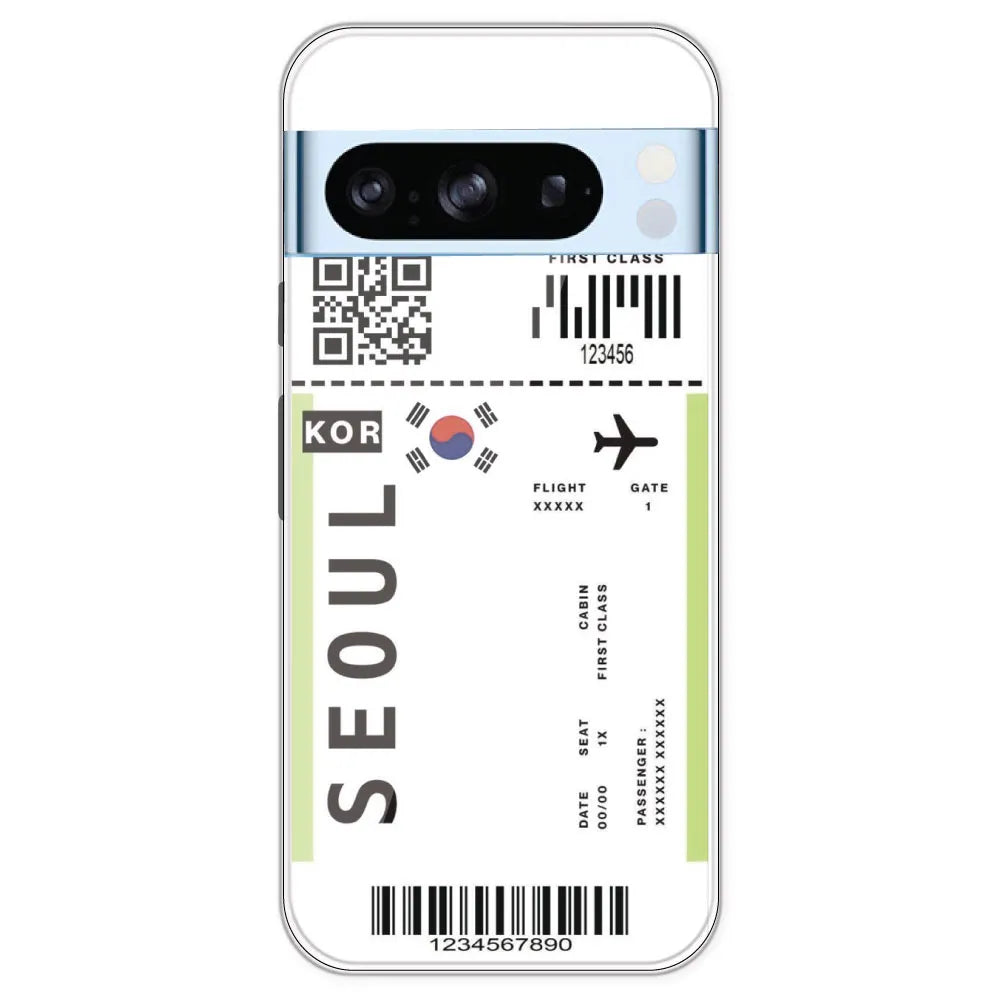 Seoul Ticket - Clear Printed Silicone Case For Google Pixel 8 Pro