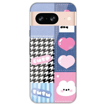 Cute Pink Bear Collage - Printed Silicone Case For Google Pixel 8