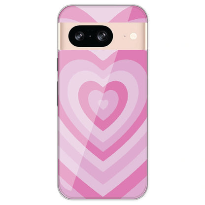 Pink Hearts - Printed Silicone Case For Google Pixel 8