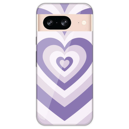 Dark Purple Hearts - Printed Silicone Case For Google Pixel 8