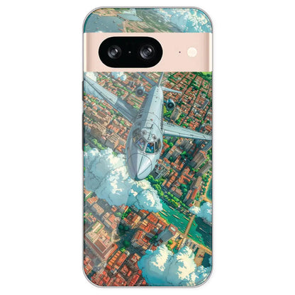 Flying Over City - Printed Silicone Case For Google Pixel 8